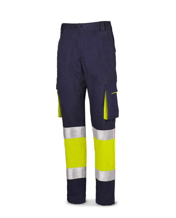 Pantalón bicolor de alta visibilidad poliéster/algodón 240 g MARCA