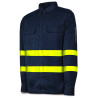 Camisa IGNÍFUGA y ANTIESTÁTICA multinorma con cintas reflectantes. Algodón 220 gr MARCA