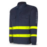 Chaqueta IGNÍFUGA y ANTIESTÁTICA multinorma con cintas reflectantes. Algodón 260 gr MARCA