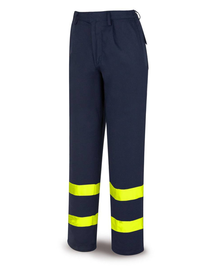 Pantalón IGNÍFUGO y ANTIESTÁTICO multinorma con cintas reflectantes. Algodón 260 gr MARCA