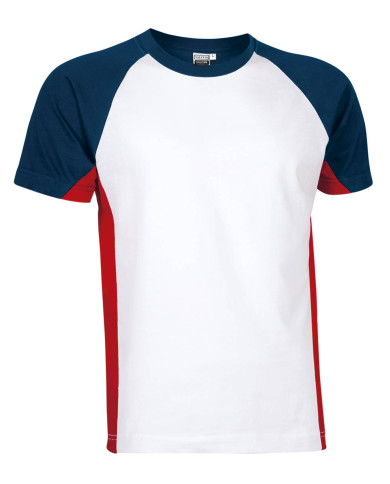 Camiseta VULCAN blanco-rojo loto-azul marino orión