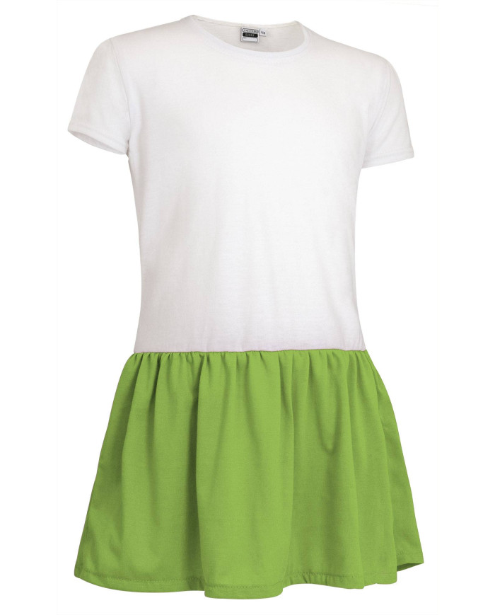 Vestido infantil SUNNY blanco-azul tropical