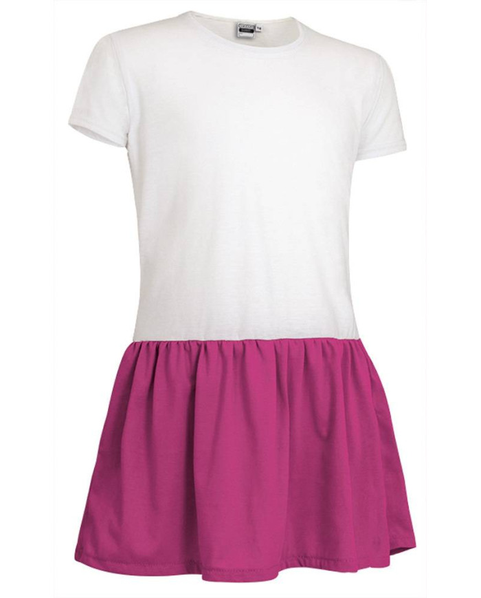 Vestido infantil SUNNY blanco-azul tropical