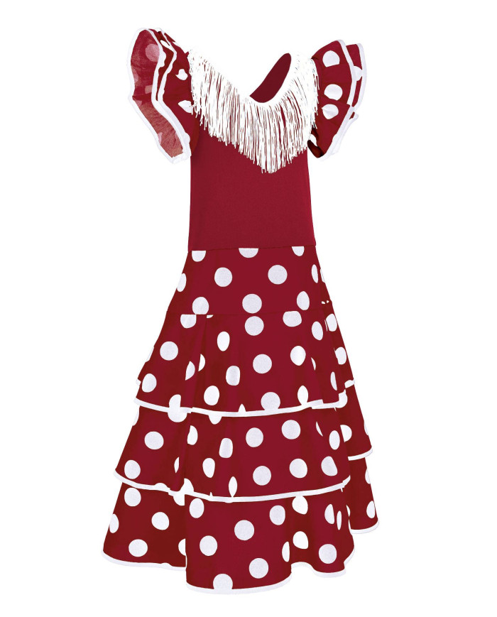 Vestido infantil BULERIA rosa magenta-blanco