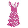 Vestido infantil BULERIA rosa magenta-blanco