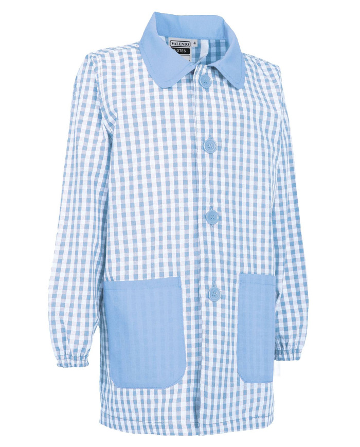 Bata infantil NOTES blanco-azul celeste