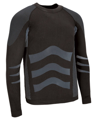 Camiseta térmica elástica M/L SIDEROS negro-gris cemento