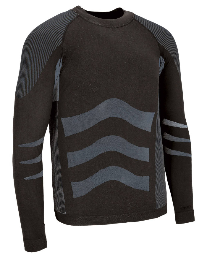 Camiseta térmica elástica M/L SIDEROS negro-gris cemento