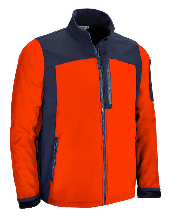 Chaqueta softshell ATHABASCA rojo loto-gris carbón