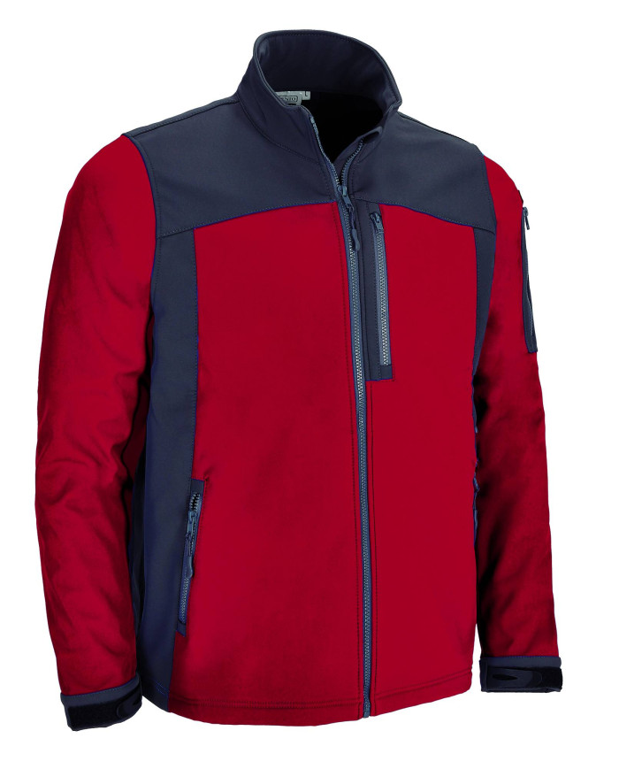 Chaqueta softshell ATHABASCA rojo loto-gris carbón