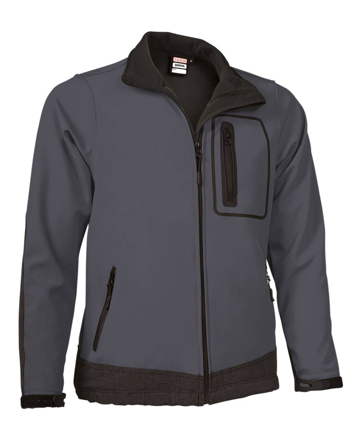 Chaqueta softshell BATAVIA gris carbón-negro
