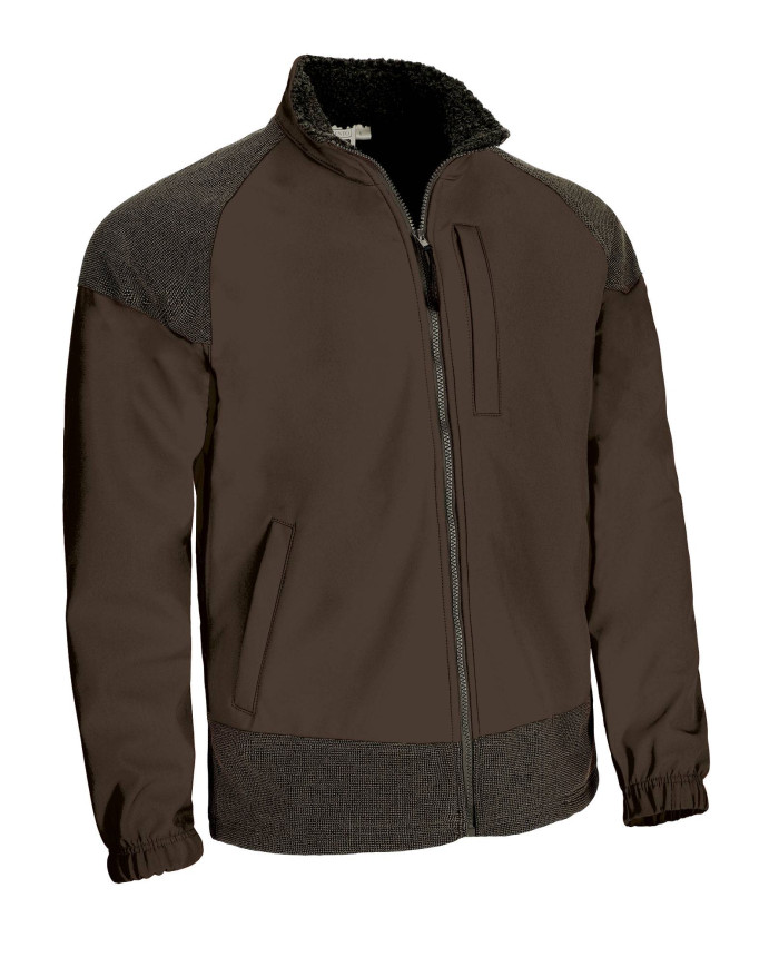 Chaqueta softshell CALEDONIA marron nogal-negro