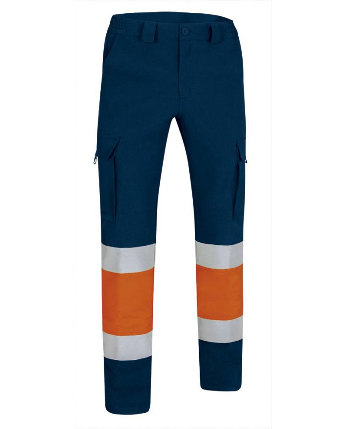 Pantalón A.V. RIGEL naranja flúor-azul marino orión