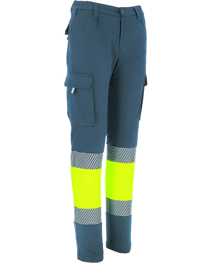 Pantalón A.V. BRUCE naranja flúor-azul marino orión