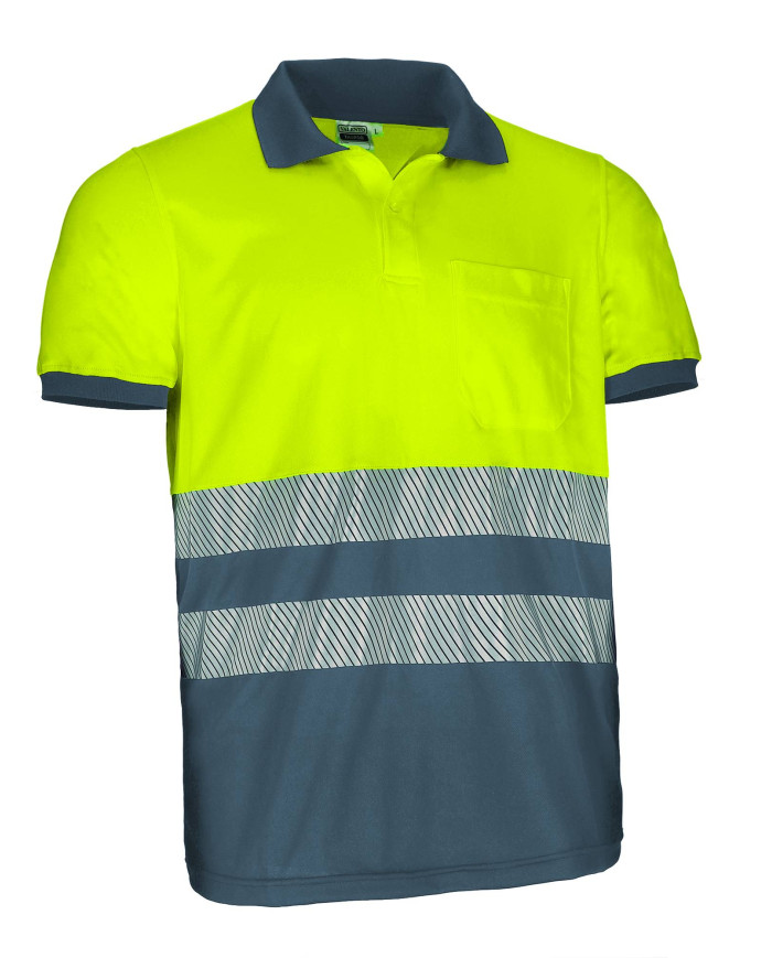 Polo A.V. M/C THURSO naranja flúor-azul marino orión