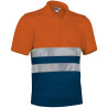 Polo A.V. M/C BUILD naranja flúor-azul marino orión