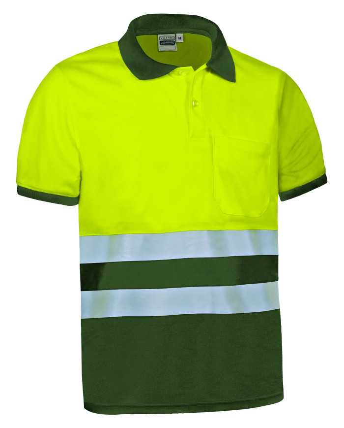 Polo A.V. M/C DELAWARE naranja fluor-gris carbon