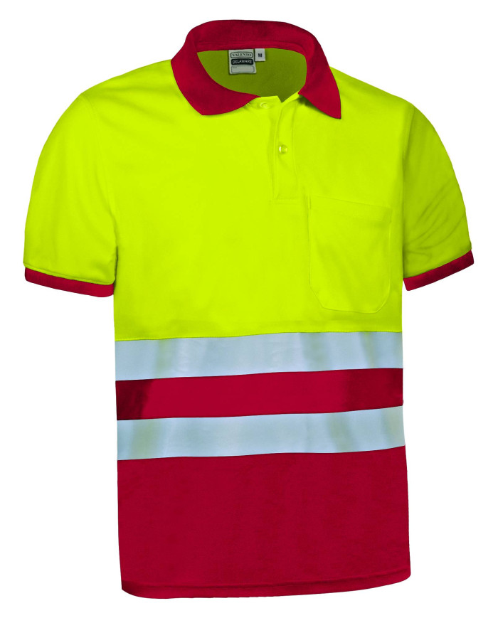 Polo A.V. M/C DELAWARE naranja fluor-gris carbon