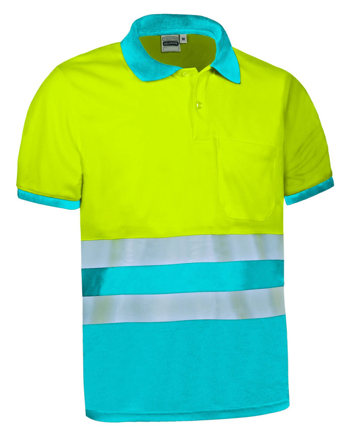 Polo A.V. M/C DELAWARE naranja fluor-gris carbon