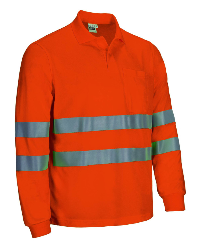 Polo A.V. M/L BUCKLAND naranja flúor