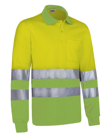 Polo A.V. M/L SNAKE naranja fluor-gris carbon