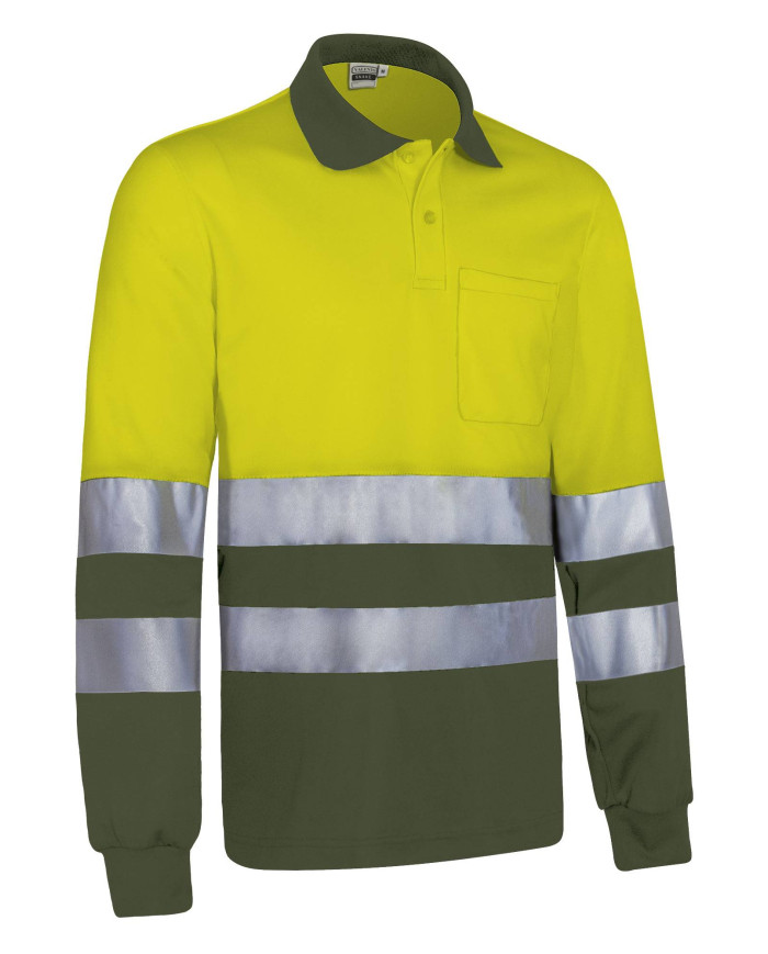 Polo A.V. M/L SNAKE naranja fluor-gris carbon