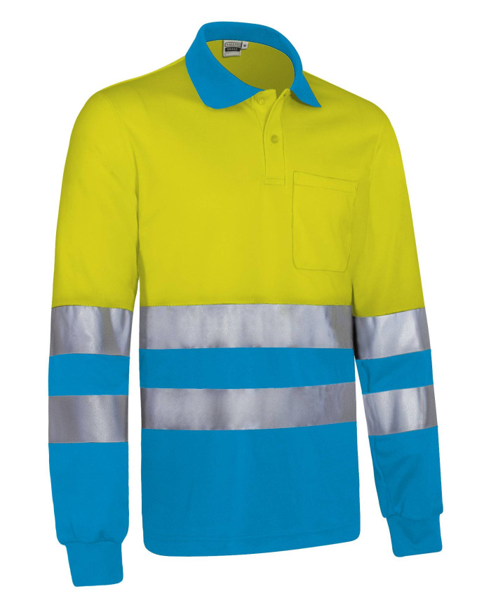 Polo A.V. M/L SNAKE naranja fluor-gris carbon