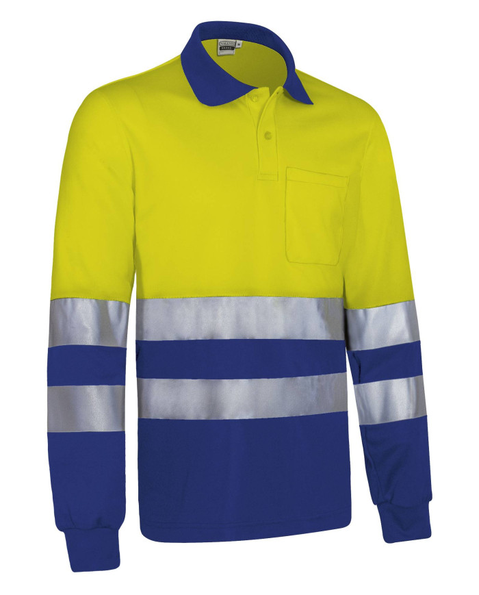 Polo A.V. M/L SNAKE naranja fluor-gris carbon
