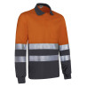 Polo A.V. M/L SNAKE naranja fluor-gris carbon