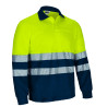Polo A.V. M/L ALBURY naranja flúor-azul marino orión