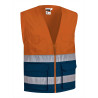 Chaleco A.V. LISBURN naranja flúor-azul marino orión