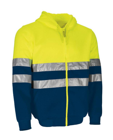 Sudadera A.V. BRANTFORD amarillo flúor-azul marino orión
