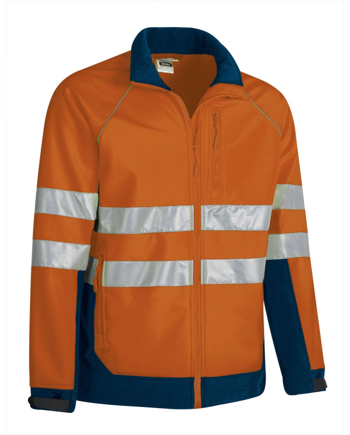 Chaqueta softshell A.V. TACOMA naranja flúor-azul marino orión