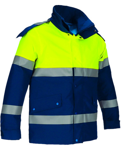 Parka 2 en 1 MURRAY naranja flúor-azul marino orión