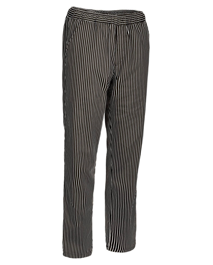 Pantalón de cocina SIRLOIN raya diplomatica negro blanco