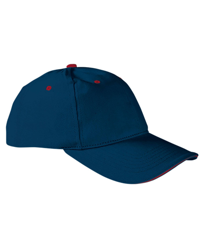 Gorra SANDWICH azul marino orión-rojo loto-amarillo limón