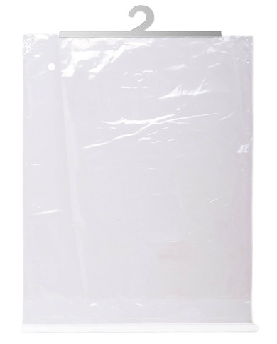 Bolsa de plástico con adhesivo y percha CARACAS transparente