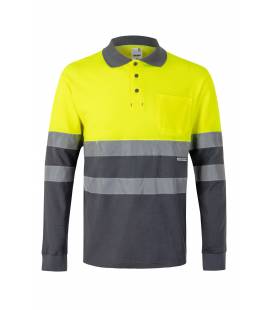 Polo Algodón Bicolor Ml Av Velilla 305515