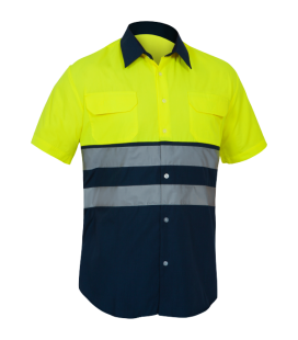 Camisa Alta Visibilidad Manga Corta Combinada -PR CITY