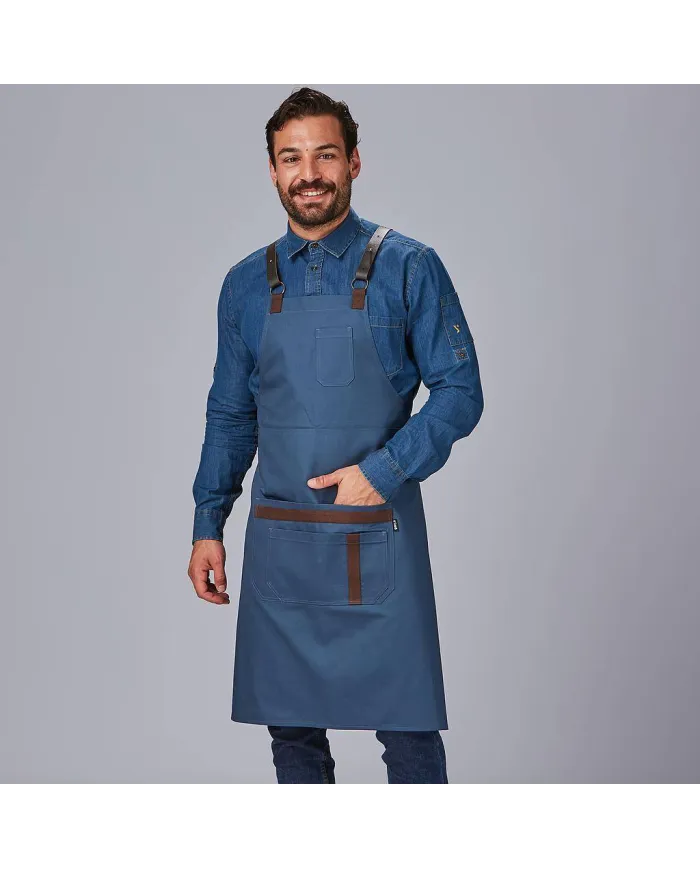 DELANTAL PETO HERRAJES EN PIEL 88X74 CM GARYS