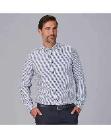 CAMISA HOMBRE RAYAS BICOLOR SLIM FIT ALESSANDRO GARYS