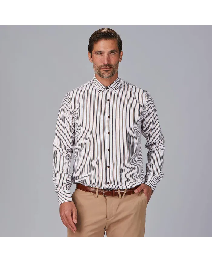 CAMISA HOMBRE RAYAS BICOLOR SLIM FIT ALESSANDRO GARYS