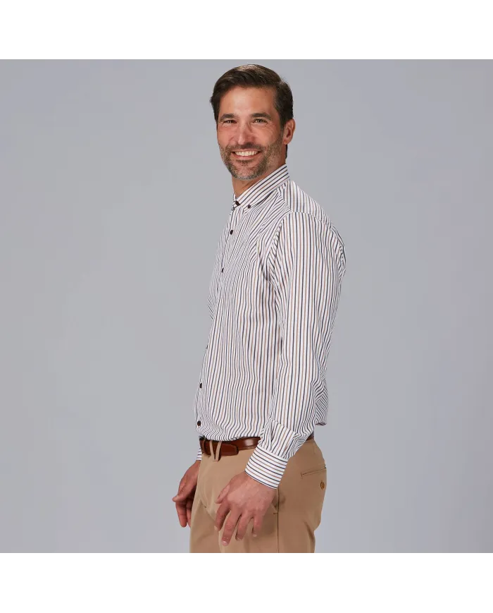 CAMISA HOMBRE RAYAS BICOLOR SLIM FIT ALESSANDRO GARYS