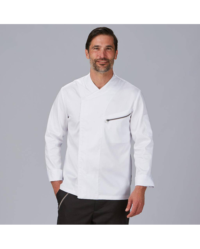 CHAQUETA COCINA UNISEX SATEN ALGODON VICO GARYS