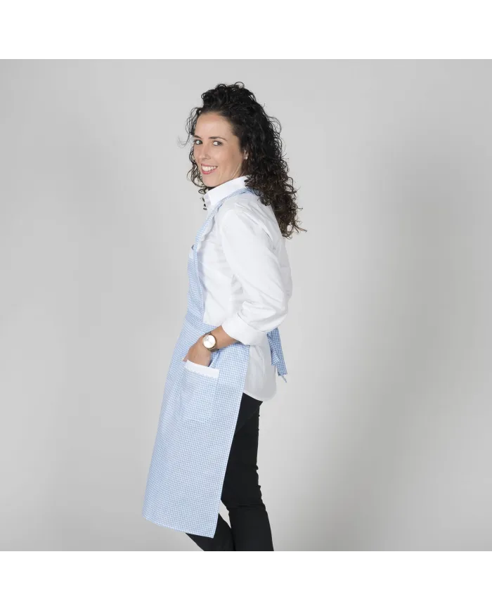DELANTAL CON PUNTILLA BLANCO O VICHY 80X54 CM GARYS