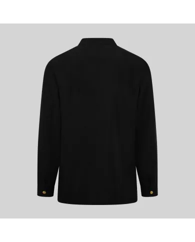 CHAQUETA HOMBRE MAO NEGRA BOTON DORADO GARYS
