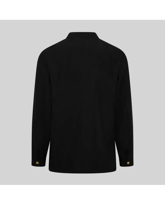 CHAQUETA HOMBRE MAO NEGRA BOTON DORADO GARYS