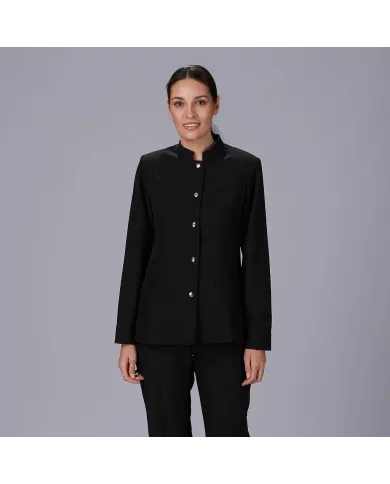 CHAQUETA MUJER MAO NEGRA BOTON DORADO GARYS