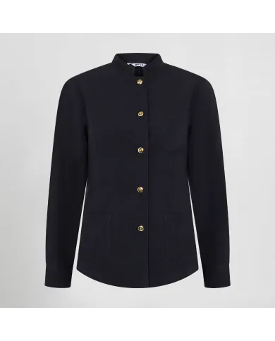 CHAQUETA MUJER MAO NEGRA BOTON DORADO GARYS