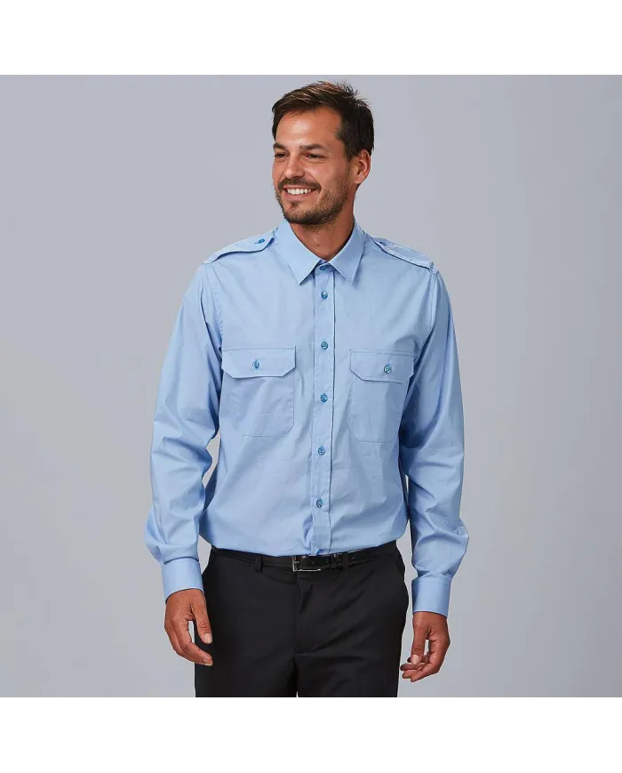 CAMISA UNISEX CHARRETERAS M/L ELASTAN "RED LINE" GARYS